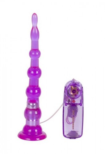 Анальная елочка с вибрацией длинная фиолетовая Sliders Long